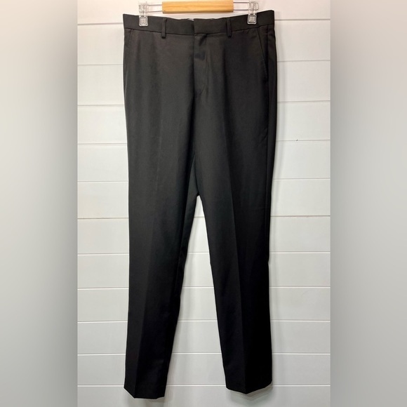 Vinci New York Mens Flat Front Adjustable Dress Pants Size 32x32 Silicone Band - Picture 1 of 11